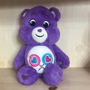 Purple care bear Share Bear stuffed animal 14”